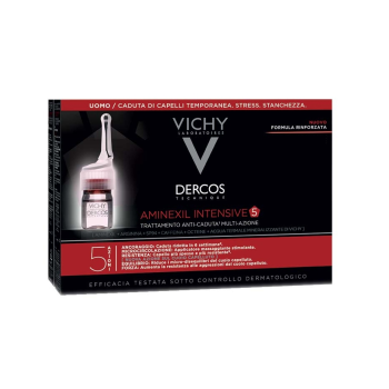 vichy dercos - aminexil intensive 5 uomo - trattamento anticaduta 12 fiale